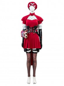 Game Marvel Rivals Little Red Riding Hood Psylocke Halloween Cosplay Costume Set Without Shoes