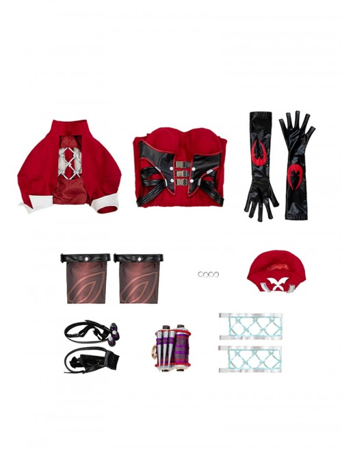 Game Marvel Rivals Little Red Riding Hood Psylocke Halloween Cosplay Costume Set Without Shoes