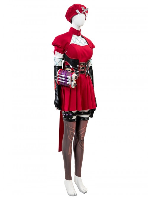 Game Marvel Rivals Little Red Riding Hood Psylocke Halloween Cosplay Costume Set Without Shoes