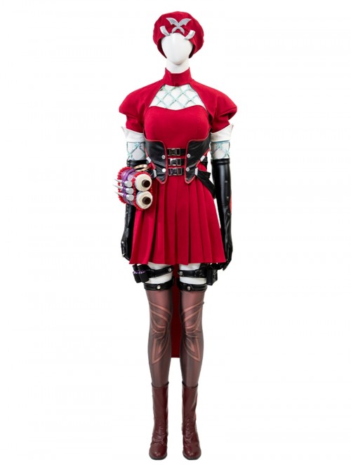 Game Marvel Rivals Little Red Riding Hood Psylocke Halloween Cosplay Accessories Red High Heel Boots