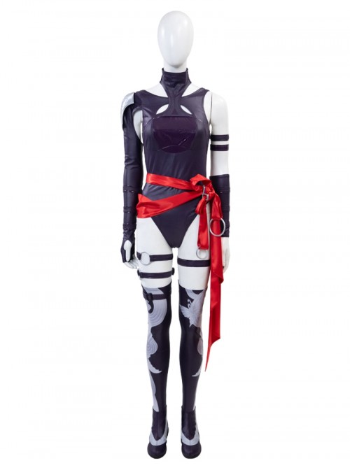 Game Marvel Rivals Psylocke Revenge Halloween Cosplay Accessories Purple Wedge Heel Shoes