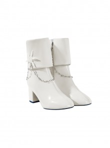 Dragon Raja Gate Of Cassell Eri Uesugi Sleepless Starry Night Halloween Cosplay Accessories White High Heel Leather Shoes