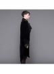 Men Glass Patterned Button Gothic Hand-Embroidered Fake Two Pieces Black Velvet Coats