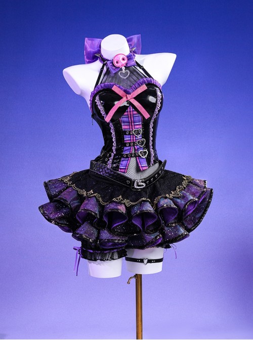 Game Naraka Bladepoint Tessa x Sanrio Kuromi Halloween Cosplay Costume Full Set