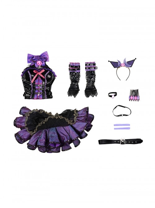 Game Naraka Bladepoint Tessa x Sanrio Kuromi Halloween Cosplay Costume Full Set