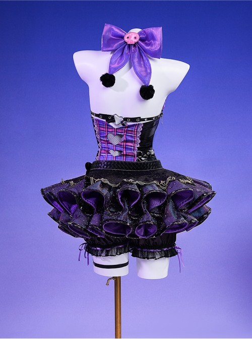 Game Naraka Bladepoint Tessa x Sanrio Kuromi Halloween Cosplay Costume Full Set