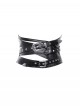 Black Cool Leather Splicing Retro Metal Buckle Bandage Wrap Design Punk Style Corset