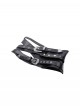 Black Cool Leather Splicing Retro Metal Buckle Bandage Wrap Design Punk Style Corset