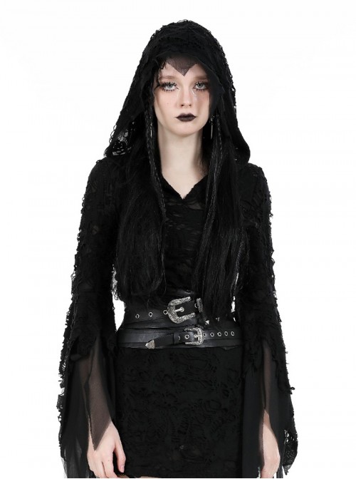 Black Cool Leather Splicing Retro Metal Buckle Bandage Wrap Design Punk Style Corset
