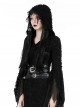 Black Cool Leather Splicing Retro Metal Buckle Bandage Wrap Design Punk Style Corset