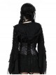 Black Cool Leather Splicing Retro Metal Buckle Bandage Wrap Design Punk Style Corset