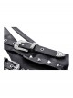 Black Cool Leather Splicing Retro Metal Buckle Bandage Wrap Design Punk Style Corset