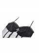 Black Sexy See Through Lace Splicing Metal Cross Decoration Gothic Style Tight Suspender Top