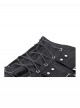 Black Retro Distressed Leather Cool Metal Rivet Decoration Strap Zipper Design Punk Style Corset