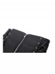 Black Retro Distressed Leather Cool Metal Rivet Decoration Strap Zipper Design Punk Style Corset