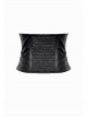Black Leather Splicing Cool Metal Buckle Decoration Side Cross Straps Punk Style Corset