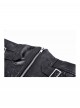 Black Leather Splicing Cool Metal Buckle Decoration Side Cross Straps Punk Style Corset