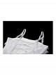White Elegant Lace Splicing Sexy Cat Ear Suspender Design Gothic Style Fishtail Dress