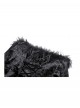 Black Elegant Velvet Feather Splicing Sexy V Neck Gothic Style Slim Long Sleeves Dress