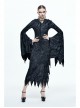 Gray Floral Branches Printed Irregular Pointy Burr Hem Knitted Hooded Punk Dress