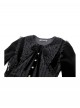 Black Luxury Velvet Lace Splicing Retro Metal Button Gothic Style Long Sleeves Dress