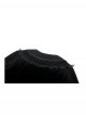Black Luxury Velvet Lace Splicing Retro Metal Button Gothic Style Long Sleeves Dress