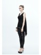 Spider Web Jacquard Mesh Bat Wings Shawl Side Lace-Up Black Punk Dress