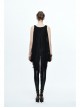 Spider Web Jacquard Mesh Bat Wings Shawl Side Lace-Up Black Punk Dress