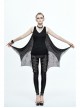 Spider Web Jacquard Mesh Bat Wings Shawl Side Lace-Up Black Punk Dress