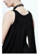 Spider Web Jacquard Mesh Bat Wings Shawl Side Lace-Up Black Punk Dress