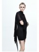 Spider Web Jacquard Mesh Bat Wings Shawl Side Lace-Up Black Punk Dress
