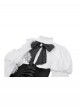 Black White Exquisite Lace Splicing Hollow Puff Sleeve Gothic Style Doll Dress