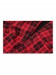Red Black Plaid Sexy Halter Neck Off Shoulder Design Lace Splicing Gothic Style Dress