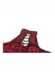 Red Black Plaid Sexy Halter Neck Off Shoulder Design Lace Splicing Gothic Style Dress