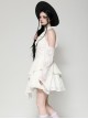 Beige Sexy Off Shoulder Halter Neck Exquisite Lace Hollow Steampunk Trumpet Sleeves Dress