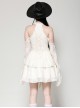 Beige Sexy Off Shoulder Halter Neck Exquisite Lace Hollow Steampunk Trumpet Sleeves Dress
