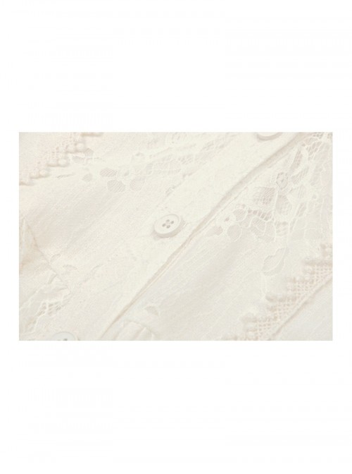 Beige Sexy Off Shoulder Halter Neck Exquisite Lace Hollow Steampunk Trumpet Sleeves Dress