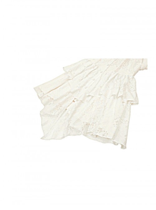 Beige Sexy Off Shoulder Halter Neck Exquisite Lace Hollow Steampunk Trumpet Sleeves Dress