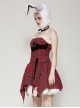 Red Christmas Feeling Old Plaid Irregular Hem Sexy Steampunk Style Suspender Dress