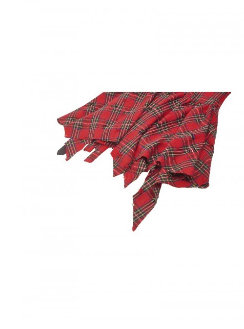 Red Christmas Feeling Old Plaid Irregular Hem Sexy Steampunk Style Suspender Dress