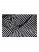 Black White Contrast Stripes Elegant Bat Collar Metal Cross Decoration Gothic Style Long Sleeve Dress