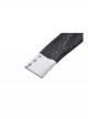 Black White Contrast Stripes Elegant Bat Collar Metal Cross Decoration Gothic Style Long Sleeve Dress