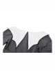 Black White Contrast Stripes Elegant Bat Collar Metal Cross Decoration Gothic Style Long Sleeve Dress