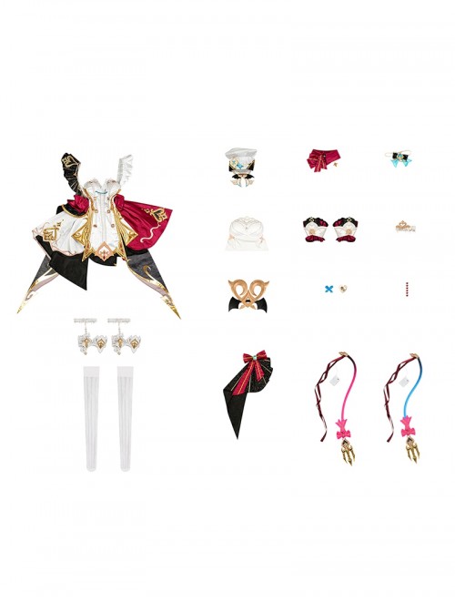 Game Genshin Impact Escoffier Halloween Cosplay Costume Set