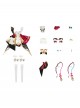 Game Genshin Impact Escoffier Halloween Cosplay Costume Set