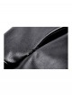 Black Cool Leather Splicing Cross Straps Design Steampunk Style Long Sleeves Dress
