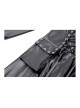Black Cool Leather Splicing Cross Straps Design Steampunk Style Long Sleeves Dress