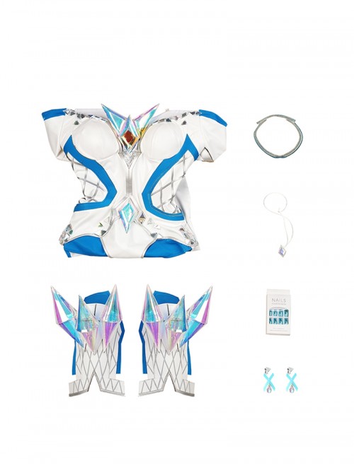Game Marvel Rivals White Queen Emma Grace Frost Bodysuit Halloween Cosplay Costume Set Without Shoes