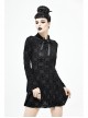 Cross Pattern Ribbons Knot Collar Long Sleeve Black Gothic Knitted Dress