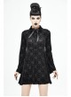 Cross Pattern Ribbons Knot Collar Long Sleeve Black Gothic Knitted Dress